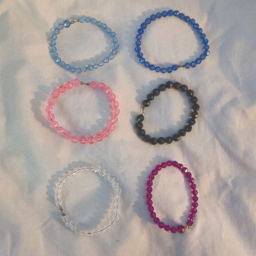 Vintage wire beaded bracelet set of 7